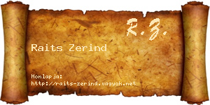 Raits Zerind névjegykártya